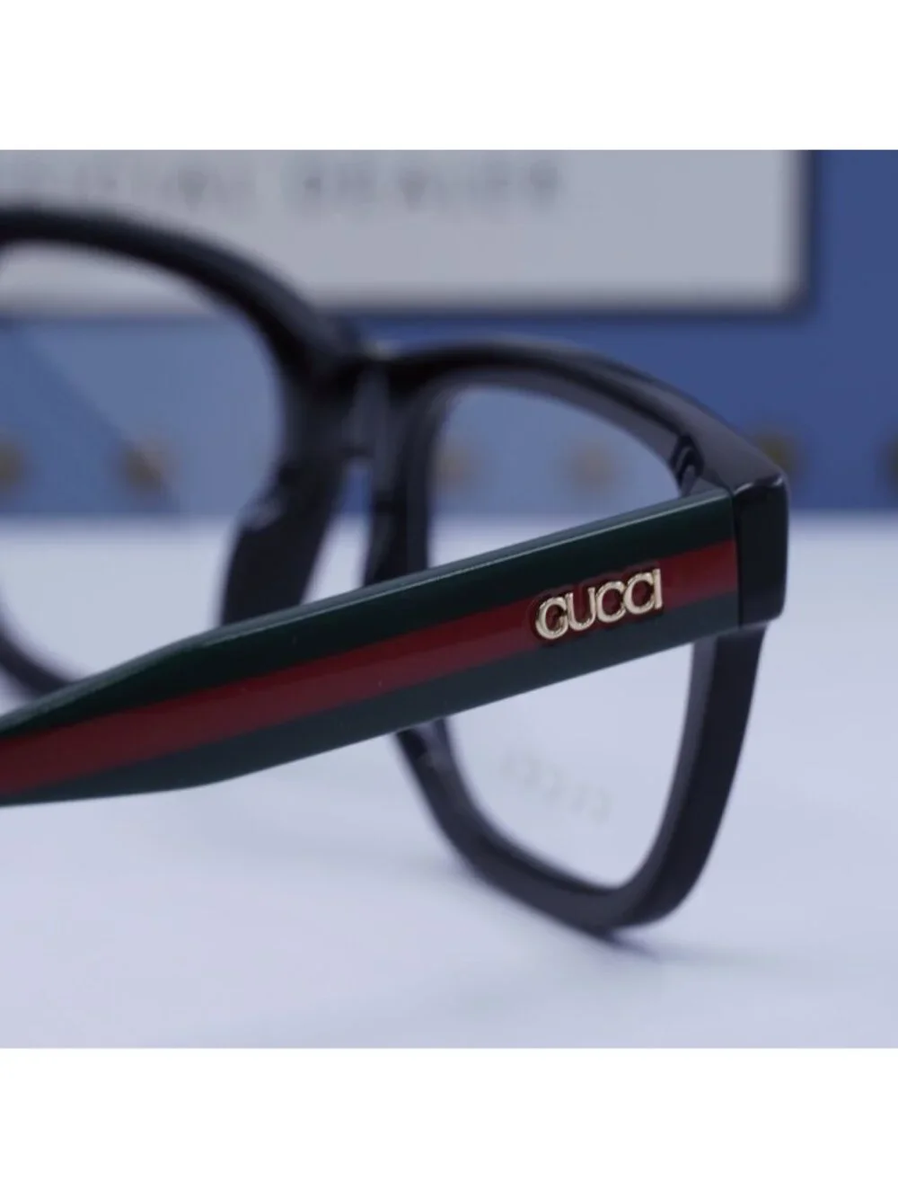 Gucci GG1870O 001 Square Eyeglasses - Black/Green/Red 53mm